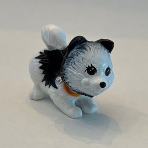 [#9] Littlest Pet Shop - 1992 - Cute Black & White Puppy with Orange Collar
